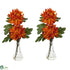 Silk Plants Direct Mum - Orange - Pack of 2