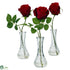 Silk Plants Direct Rose - Red - Pack of 3