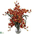 Silk Plants Direct Large Cymbidium - Burgundy - Pack of 1