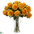 Silk Plants Direct Blooming Roses - Orange Yellow - Pack of 1