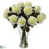 Silk Plants Direct Blooming Roses - White - Pack of 1