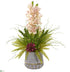 Silk Plants Direct Cymbidium Orchid, Succulent and Grass - Pack of 1