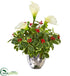 Silk Plants Direct Calla Lilly and Holly Leaf - Pack of 1