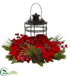 Silk Plants Direct Poinsettia Berry Pine Candelabrum - Pack of 1