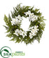 Silk Plants Direct Mixed Fern and Phalaenopsis Orchid Artificial Wreath - White - Pack of 1