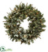 Silk Plants Direct Lighted Frosted Pine Wreath - Pack of 1