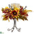 Silk Plants Direct Sunflower Candelabrum - Yellow - Pack of 1