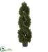 Silk Plants Direct Double Pond Cypress Spiral Topiary - Pack of 1