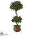 Silk Plants Direct Sweet Bay Double Topiary Tree - Pack of 1