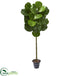 Silk Plants Direct Fiddle Leaf Artificial Tree With Decorative Planter - Pack of 1