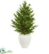 Silk Plants Direct Olive Cone Topiary Artificial Tree - Pack of 1