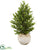 Silk Plants Direct Olive Cone Topiary Artificial Tree - Pack of 1