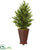 Silk Plants Direct Olive Cone Topiary Artificial Tree - Pack of 1