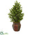 Silk Plants Direct Olive Cone Topiary Artificial Tree - Pack of 1