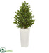 Silk Plants Direct Olive Cone Topiary Artificial Tree - Pack of 1