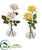 Silk Plants Direct Rose Artificial Arrangement in Glass Vase - Assorted - Pack of 2