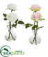 Silk Plants Direct Rose Artificial Arrangement in Glass Vase - Cream Pink - Pack of 2