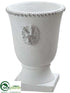 Silk Plants Direct Bunny Cement Pot - White Antique - Pack of 6