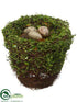 Silk Plants Direct Bird Nest with Eggs - Brown Green - Pack of 6