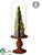 Silk Plants Direct Moss, Twig Cone Topiary - Green Brown - Pack of 6