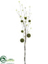 Silk Plants Direct Moss Ball Twig Spray - Green - Pack of 12