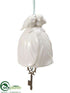 Silk Plants Direct Bird Bell Ornament - White - Pack of 6