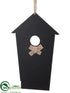 Silk Plants Direct Hanging Chalkboard Bird House - Black - Pack of 6