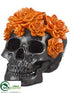 Silk Plants Direct Succulent Skull - Black Orange - Pack of 4