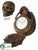 Silk Plants Direct Skull Clock - Brown - Pack of 4