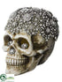 Silk Plants Direct Jewelled Skull - White Clear - Pack of 2