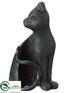 Silk Plants Direct Cat Candleholder - Black - Pack of 8