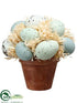 Silk Plants Direct Robin's Egg Topiary - Blue Two Tone - Pack of 4