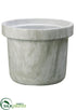 Silk Plants Direct Marble Look Terra Cotta Pot - White - Pack of 4