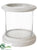 Cement, Glass Pot - White Clear - Pack of 2