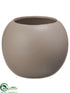 Silk Plants Direct Ceramic Vase - Taupe - Pack of 6