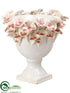 Silk Plants Direct Ceramic Vase - White Pink - Pack of 1