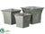 Tin Planter - Gray - Pack of 2