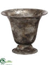 Silk Plants Direct Metal Urn - Gray Antique - Pack of 4