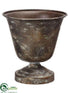 Silk Plants Direct Metal Urn - Gray Antique - Pack of 6