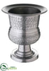 Silk Plants Direct Aluminum Urn - Silver - Pack of 1