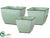 Tin Container - Green - Pack of 2