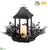 Battery Operated Spider, Maple, Berry Faux Candle Lantern With Light - Black - Pack of 1