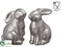 Silk Plants Direct Bunny Salt, Pepper Shaker - Silver - Pack of 6