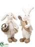 Silk Plants Direct Mr. & Mrs. Bunny - Cream Beige - Pack of 2