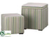 Silk Plants Direct Stripe Nested Stool - Green Cream - Pack of 1