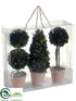 Silk Plants Direct Boxwood Topiary - Green - Pack of 2