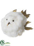 Silk Plants Direct Cotton Ball Bird - White Ice - Pack of 6