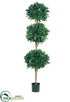 Silk Plants Direct Sweet Bay Three Ball Topiary - Green - Pack of 2