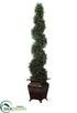 Silk Plants Direct Spiral Cedar Topiary - Green - Pack of 1