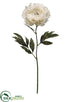 Silk Plants Direct Single Peony Spray - Pearl - Pack of 6